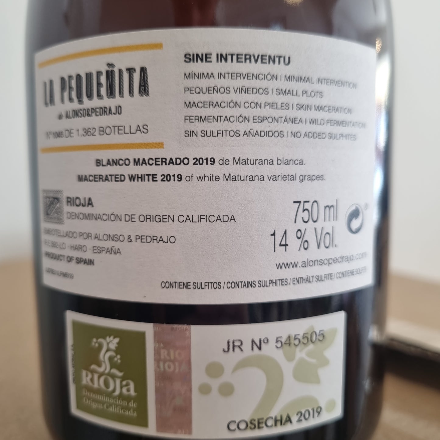 LA PEQUEÑITA | Blanco Macerado 2019 | Orange