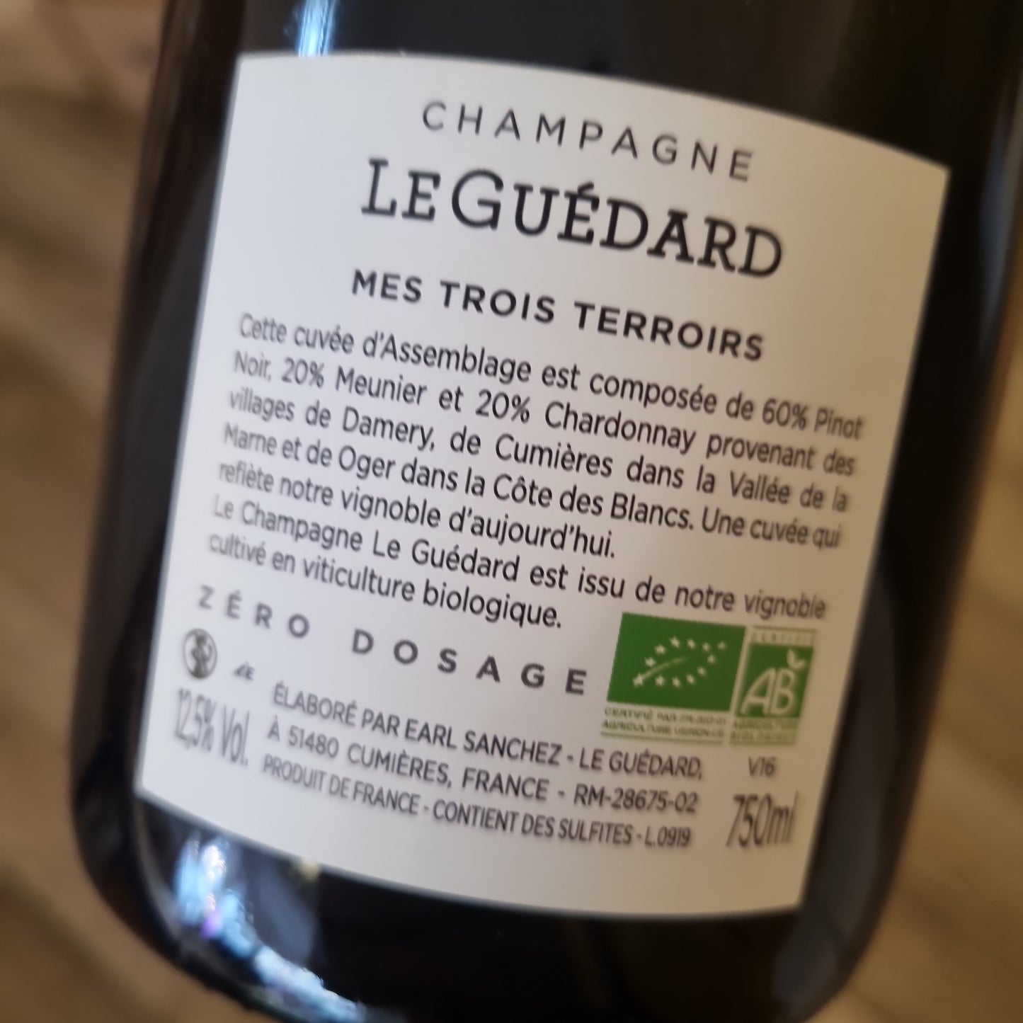 AS/100 Blage - Mes Trois Terroirs Zero Dosage | Bio