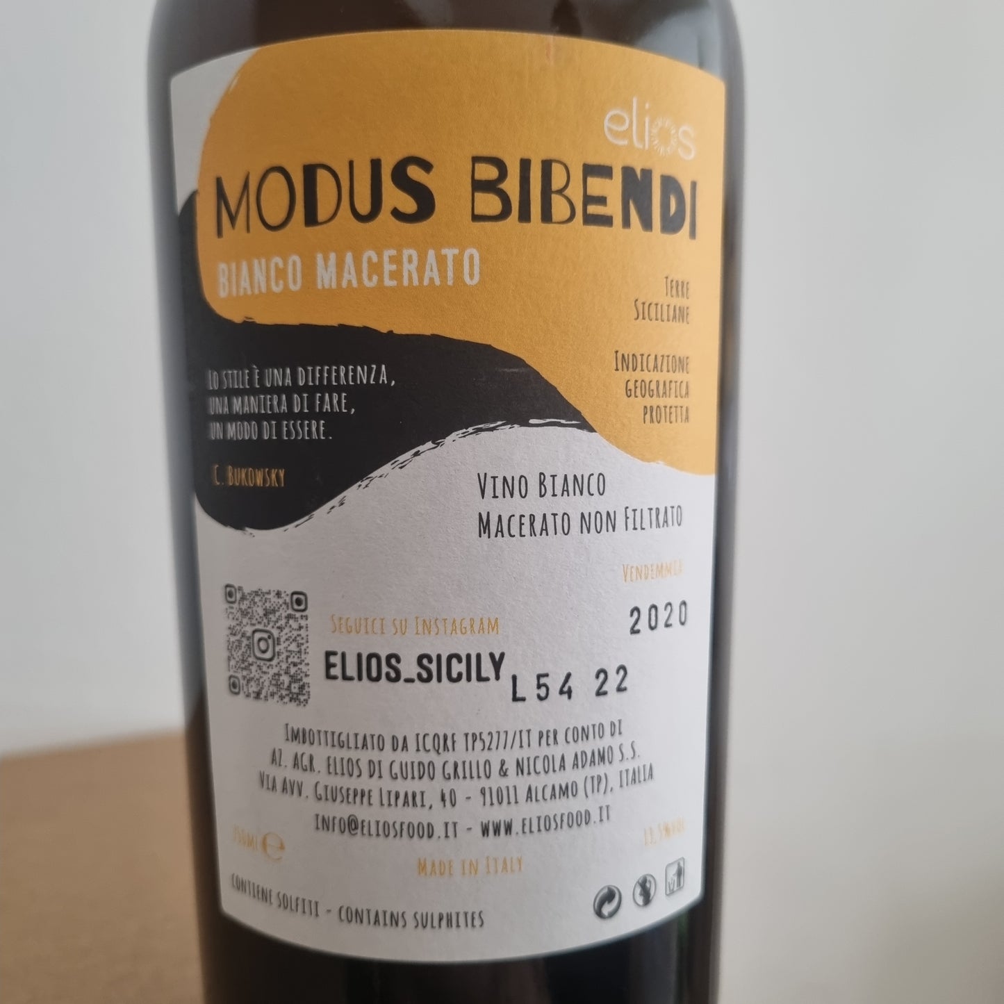 ELIOS | Modus Bibendi Bianco Macerato | Orange