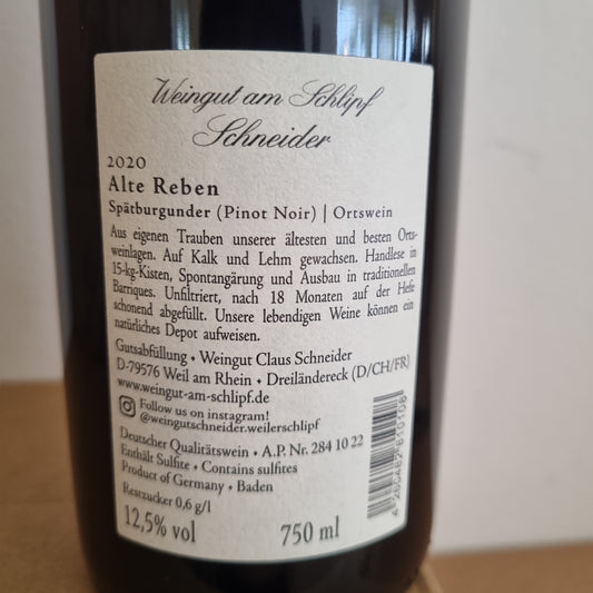 SCHNEIDER | Spätburgunder Alte Reben | Weil am Rhein 2020