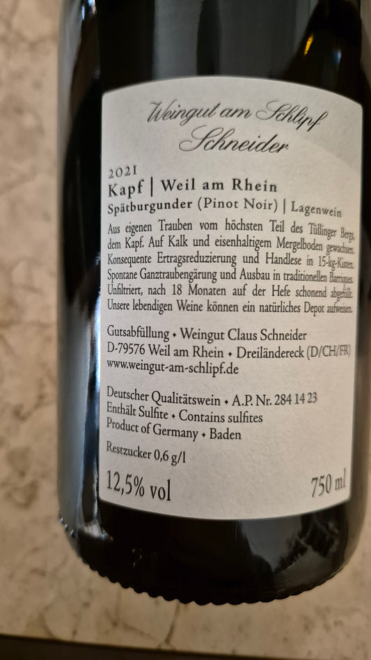 SCHNEIDER | Kapf | Spätburgunder Weil am Rhein 2021