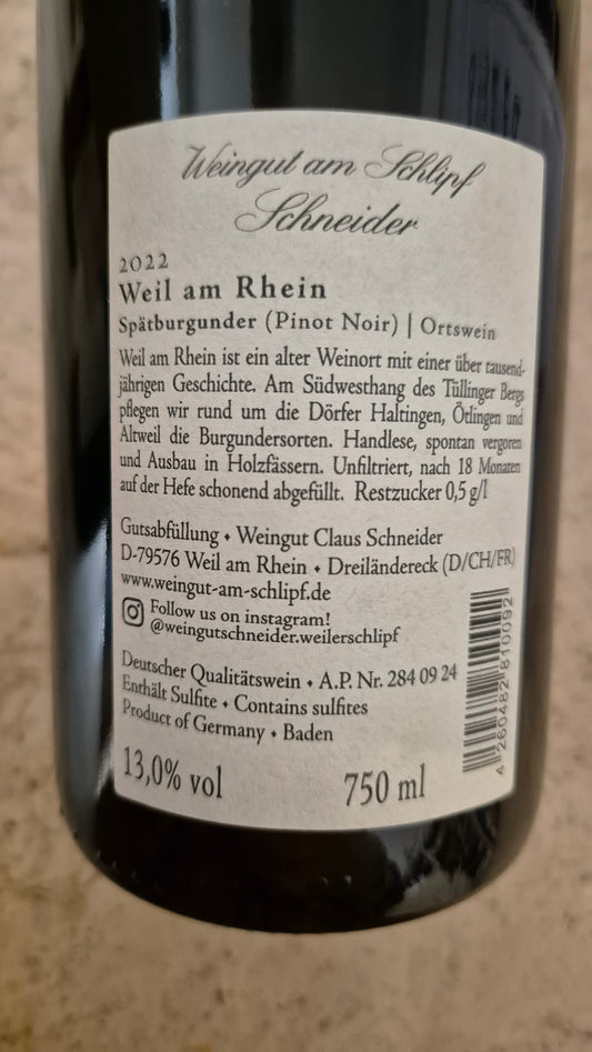SCHNEIDER | Spätburgunder Weil am Rhein 2022
