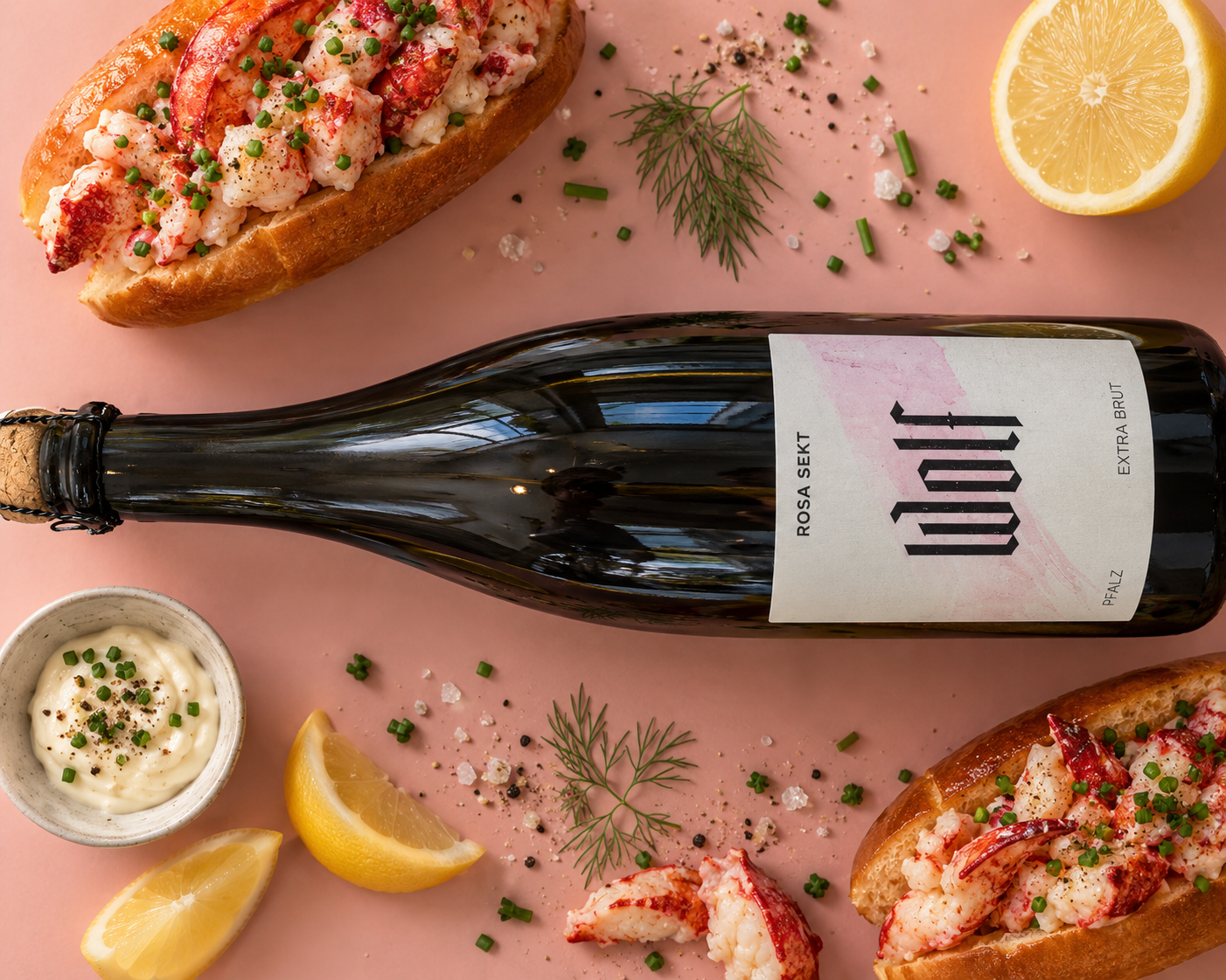 DENNIS WOLF | Rosa Sekt Food Pairing Lobster Roll