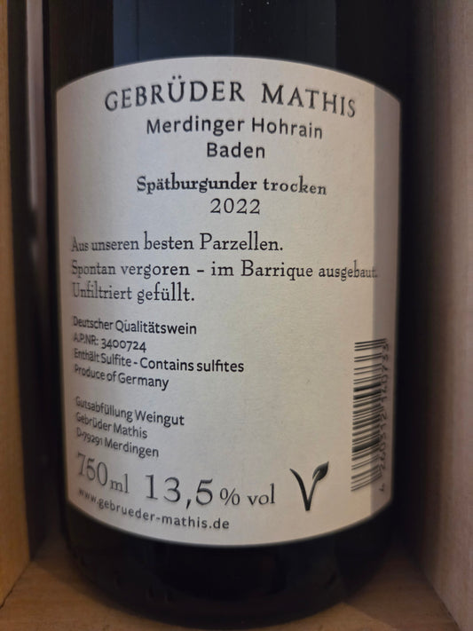 GEBRÜDER MATHIS | Spätburgunder Hohrain 2022